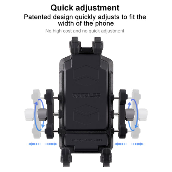 MOTOSLG Crab Motorcycle Phone Clamp Bracket U-Type Headbar Mount(Black)