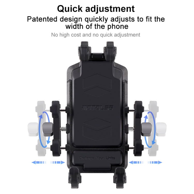 MOTOSLG Crab Motorcycle Phone Clamp Bracket U-Type Headbar Mount(Black)