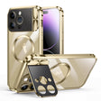 For iPhone 13 Pro Large Window Holder MagSafe Magnetic Metal Phone Case(Yellow) - free shipping - PMC TechLife - Order now!