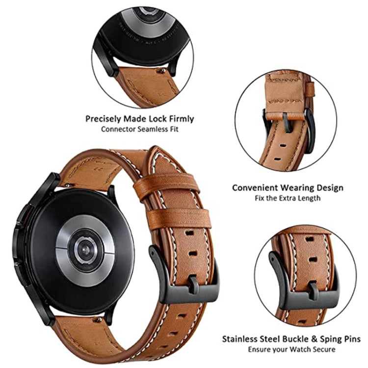 For Garmin Venu / SQ / SQ2 / Venu 2 Plus Stitching Black Buckle Genuine Leather Watch Band(Grey)