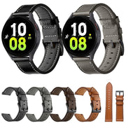 For Garmin Venu / SQ / SQ2 / Venu 2 Plus Stitching Black Buckle Genuine Leather Watch Band(Grey)