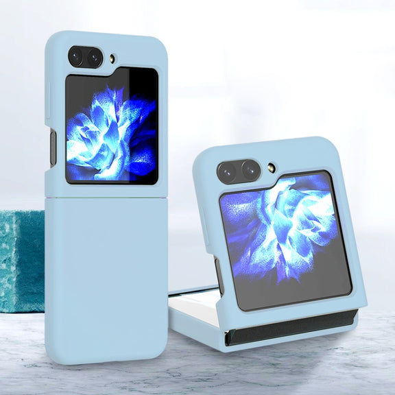 For Samsung Galaxy Z Flip5 Silicone Skin Feel Folding Phone Case(Mist Blue)