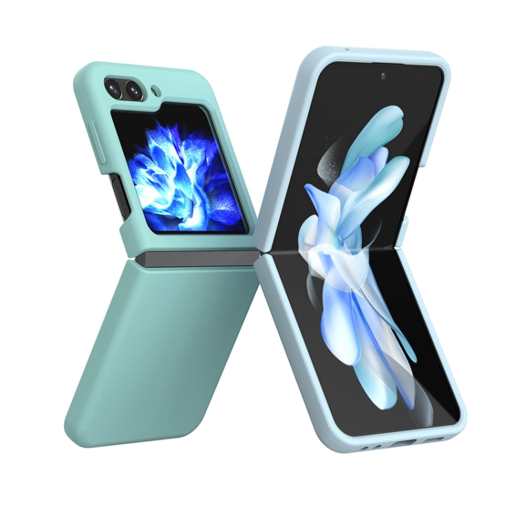 For Samsung Galaxy Z Flip5 Silicone Skin Feel Folding Phone Case(Navy Blue)