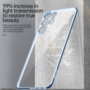 For Samsung Galaxy S23 5G SULADA Shockproof Plating TPU Transparent Phone Case(Purple)