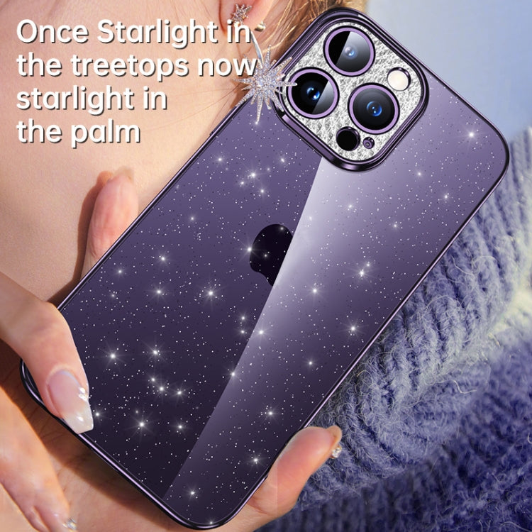 For iPhone 11 SULADA Electroplated Transparent Glittery TPU Phone Case(Blue)
