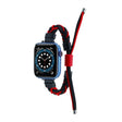 Silicone Bean Braided Cord Nylon Watch Band For Apple Watch 9 45mm(Black Red) - Watch Bands by PMC TechLife | Online Shopping South Africa | PMC TechLife