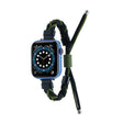 Silicone Bean Braided Cord Nylon Watch Band For Apple Watch 9 45mm(Black Green) - Watch Bands by PMC TechLife | Online Shopping South Africa | PMC TechLife