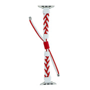 Silicone Bean Braided Cord Nylon Watch Band For Apple Watch 9 41mm(White Red)