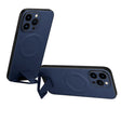 For iPhone 13 Pro SULADA Folding Holder Lambskin Texture MagSafe Phone Case(Blue) - iPhone 13 Pro Cases by SULADA | Online Shopping South Africa | PMC TechLife