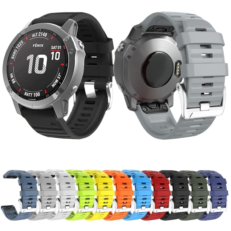 Compatible with Garmin Compatible witherunner 965 / 955 / 945 / 935 Screw Silver Steel Buckle Silicone Watch Band(Grey)