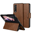 For Samsung Galaxy Z Fold4 / W23 SULADA All-inclusive Magnetic Snap Flip Leather Phone Case(Brown) - free shipping - PMC TechLife - Order now!