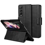 For Samsung Galaxy Z Fold2 / W21 SULADA All-inclusive Magnetic Snap Flip Leather Phone Case(Black)