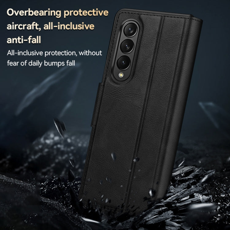 For Samsung Galaxy Z Fold2 / W21 SULADA All-inclusive Magnetic Snap Flip Leather Phone Case(Black)