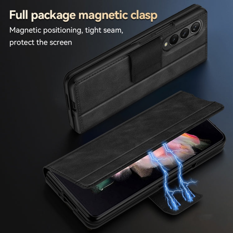 For Samsung Galaxy Z Fold2 / W21 SULADA All-inclusive Magnetic Snap Flip Leather Phone Case(Green)