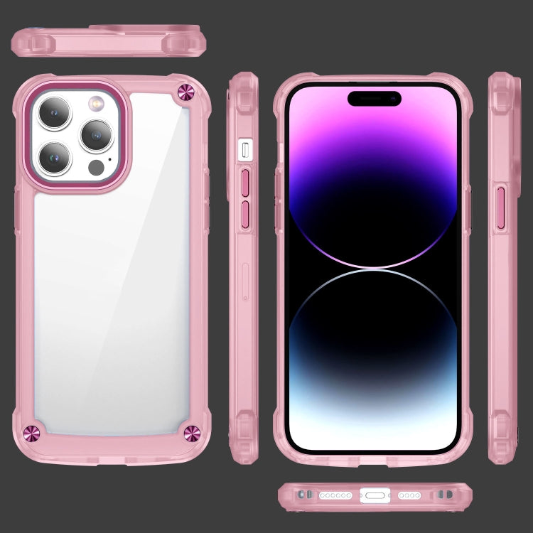 For iPhone 12 Pro Skin Feel TPU + PC Phone Case(Transparent Pink)