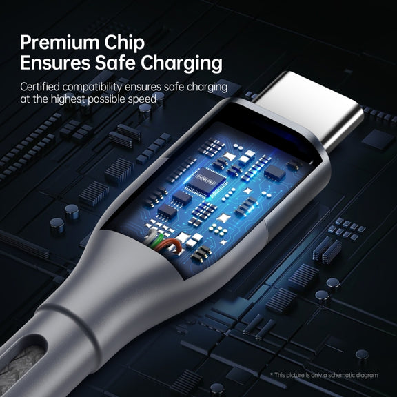 DUZZONA A2 PD 65W USB-C / Type-C to Type-C Fast Charging Data Cable, Length:3m(Grey)