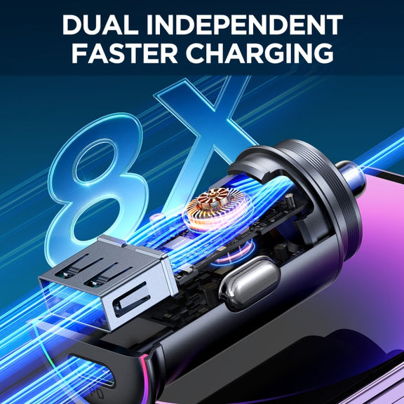 JOYROOM JR-CCN04 60W PD+QC3.0 Mini Metal Car Charger(Black)