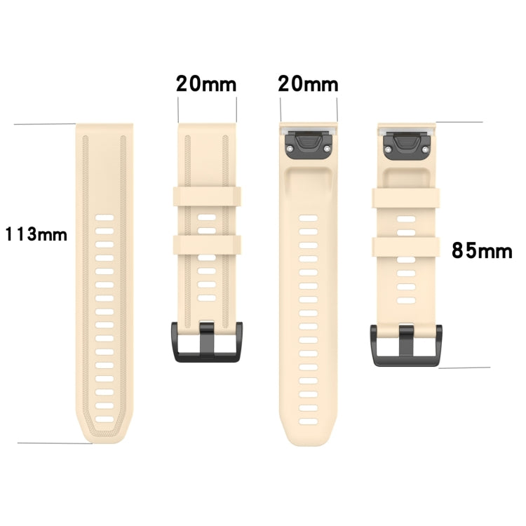 Compatible with Garmin Fenix 7S Pro 42mm Pure Color Silicone Watch Band(Lake Blue)