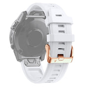 Compatible with Garmin Epix Pro 42mm Rose Gold Buckle Silicone Watch Band(White)