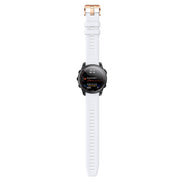 Compatible with Garmin Fenix 7S Pro 42mm Rose Gold Buckle Silicone Watch Band(White)