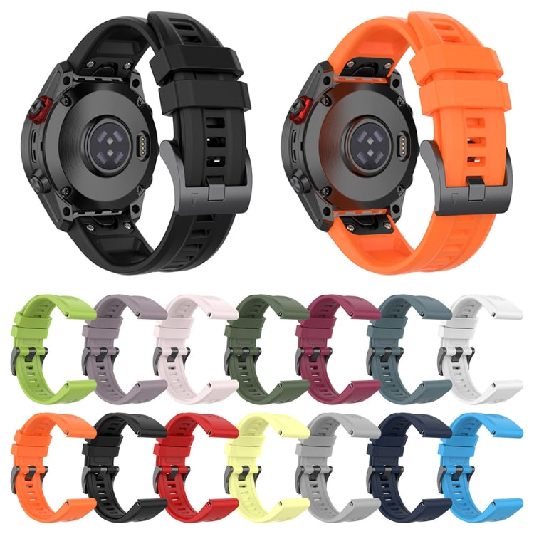 Compatible with Garmin Instinct 2X Solar Solid Color Silicone Watch Band(Orange)