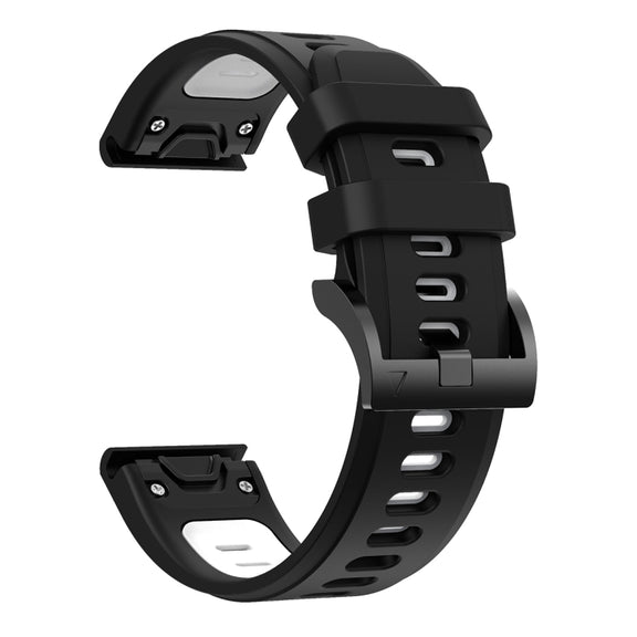 Compatible with Garmin Epix Pro 47mm Sports Two-Color Silicone Watch Band(Black+White)