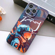 For iPhone 14 Pro Painted Pattern Precise Hole PC Phone Case(Orange Paint Astronaut) - iPhone 14 Pro Cases by PMC TechLife | Online Shopping South Africa | PMC TechLife