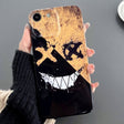 For iPhone SE 2022 / 2020 / 8 / 7 Painted Pattern Precise Hole PC Phone Case(Black Yellow Smiling) - iPhone SE 2022 / 2020 / 8 / 7 Cases by PMC TechLife | Online Shopping South Africa | PMC TechLife
