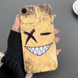For iPhone SE 2022 / 2020 / 8 / 7 Painted Pattern Precise Hole PC Phone Case(Yellow Background Smiling) - iPhone SE 2022 / 2020 / 8 / 7 Cases by PMC TechLife | Online Shopping South Africa | PMC TechLife