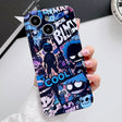 For iPhone 13 Painted Pattern Precise Hole PC Phone Case(Purple Comics) - iPhone 13 Cases by PMC TechLife | Online Shopping South Africa | PMC TechLife