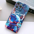 For iPhone 12 Pro Painted Pattern Precise Hole PC Phone Case(Blue Paint Astronaut) - iPhone 12 / 12 Pro Cases by PMC TechLife | Online Shopping South Africa | PMC TechLife