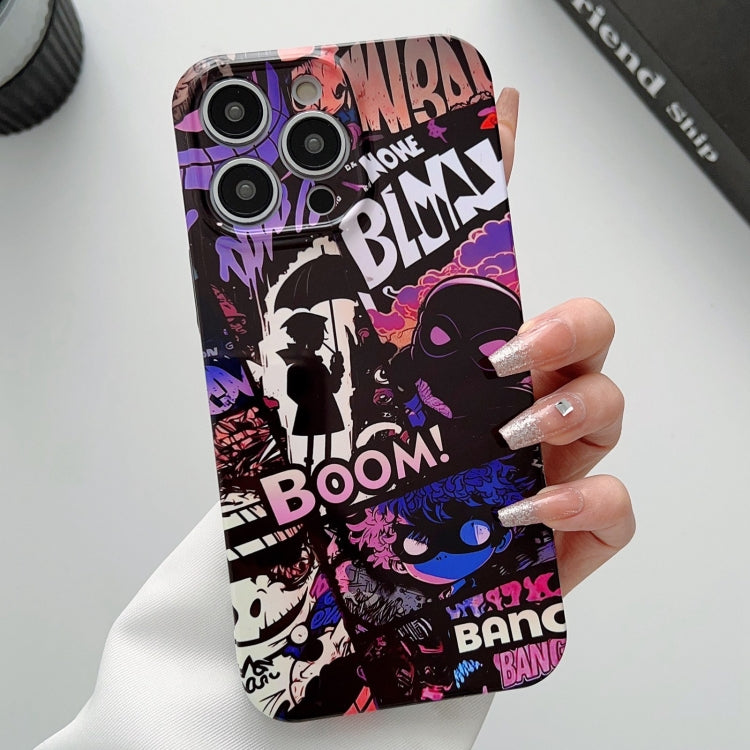 For iPhone 11 Pro Max Painted Pattern Precise Hole PC Phone Case(Comics Umbrella Boy)