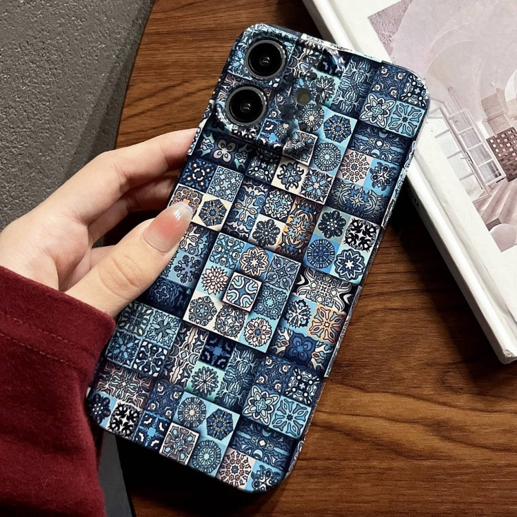 For iPhone 11 Painted Pattern Precise Hole PC Phone Case(Green Plaid)