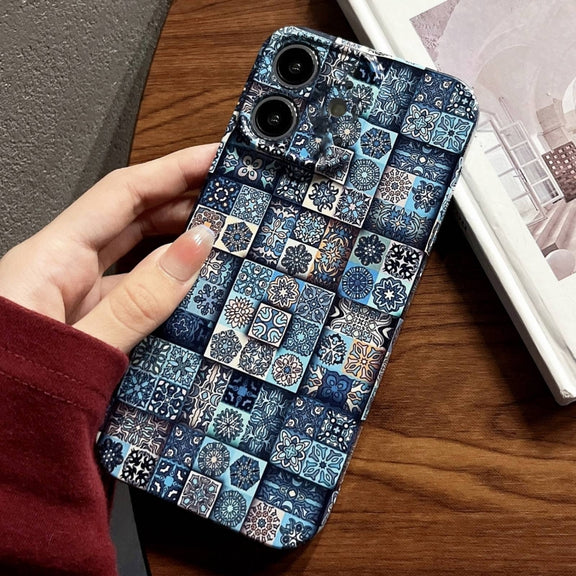 For iPhone 11 Painted Pattern Precise Hole PC Phone Case(Green Plaid)