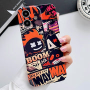 For iPhone 11 Painted Pattern Precise Hole PC Phone Case(Orange Comics)