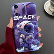 For iPhone X / XS Painted Pattern Precise Hole PC Phone Case(Purple Astronaut) - More iPhone Cases by PMC TechLife | Online Shopping South Africa | PMC TechLife