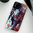 For iPhone XR Painted Pattern Precise Hole PC Phone Case(Orange Robot) - More iPhone Cases by PMC TechLife | Online Shopping South Africa | PMC TechLife