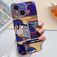 For iPhone 15 Painted Pattern Precise Hole PC Phone Case(Working Comics) - iPhone 15 Cases by PMC TechLife | Online Shopping South Africa | PMC TechLife