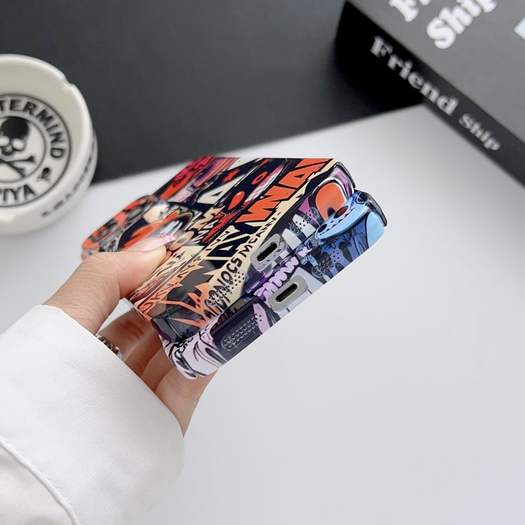 For iPhone 11 Pro Max Painted Pattern Precise Hole PC Phone Case(Black Purple Umbrella Boy)