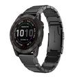 Compatible with Garmin Fenix 7 Pro 47mm Tortoise Shell Stainless Steel Watch Band(Black) - Watch Bands by PMC TechLife | Online Shopping South Africa | PMC TechLife | Buy Now Pay Later Mobicred