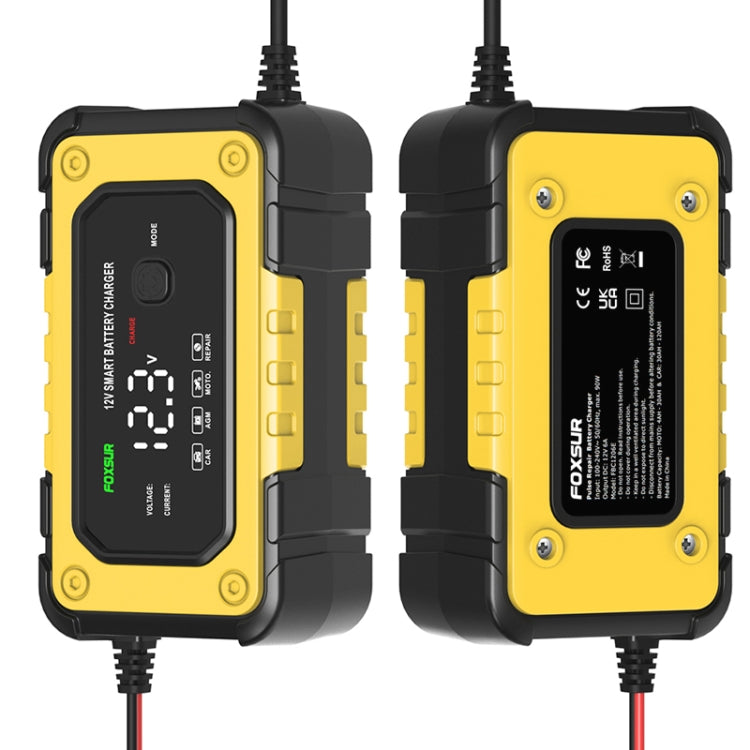 FOXSUR FBC1206E 6A 12V Car / Motorcycle Smart Battery Charger(EU Plug)