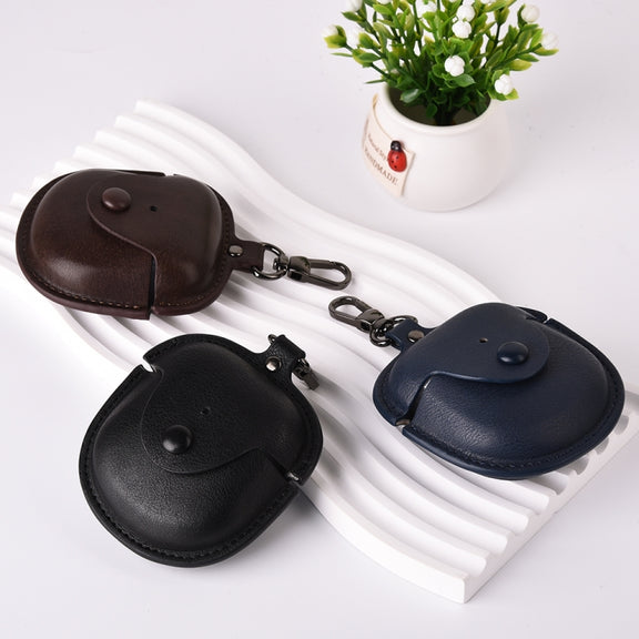 For Bose QuietComfort Earbuds II Leather TWS Earphone Protective Case with Hook(Brown)