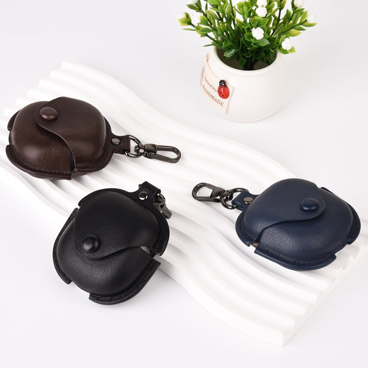 For Samsung Galaxy Buds Live / Pro Leather TWS Earphone Protective Case with Hook(Blue)