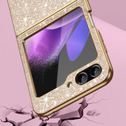 For Samsung Galaxy Z Flip5 Electroplate Glittery Shockproof Phone Case(Black)