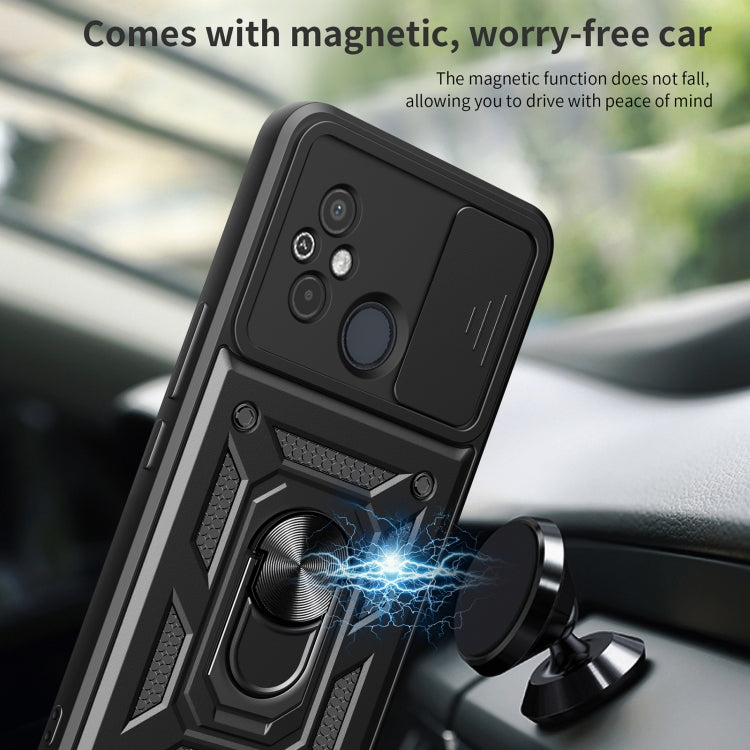 For Xiaomi Redmi 12 4G Sliding Camera Cover Design TPU Hybrid PC Phone Case(Silver)