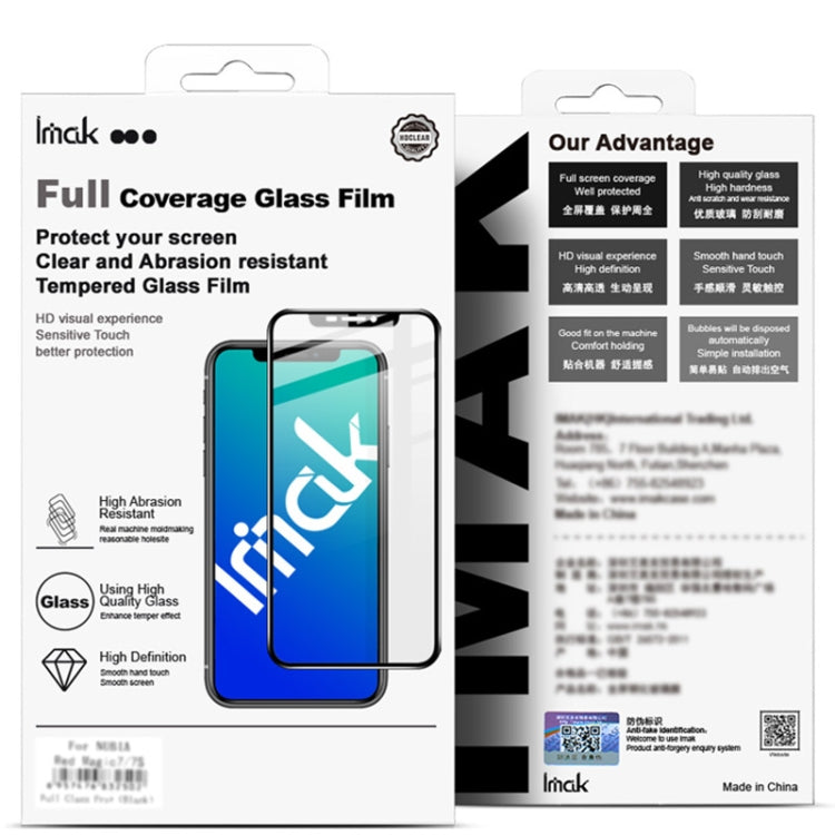 For ZTE nubia Red Magic 8 Pro 5G imak 9H Surface Hardness Full Screen Tempered Glass Film Pro+ Series