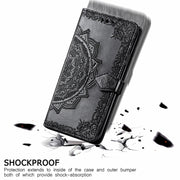 For Xiaomi Redmi 12 Mandala Flower Embossed Leather Phone Case(Black)