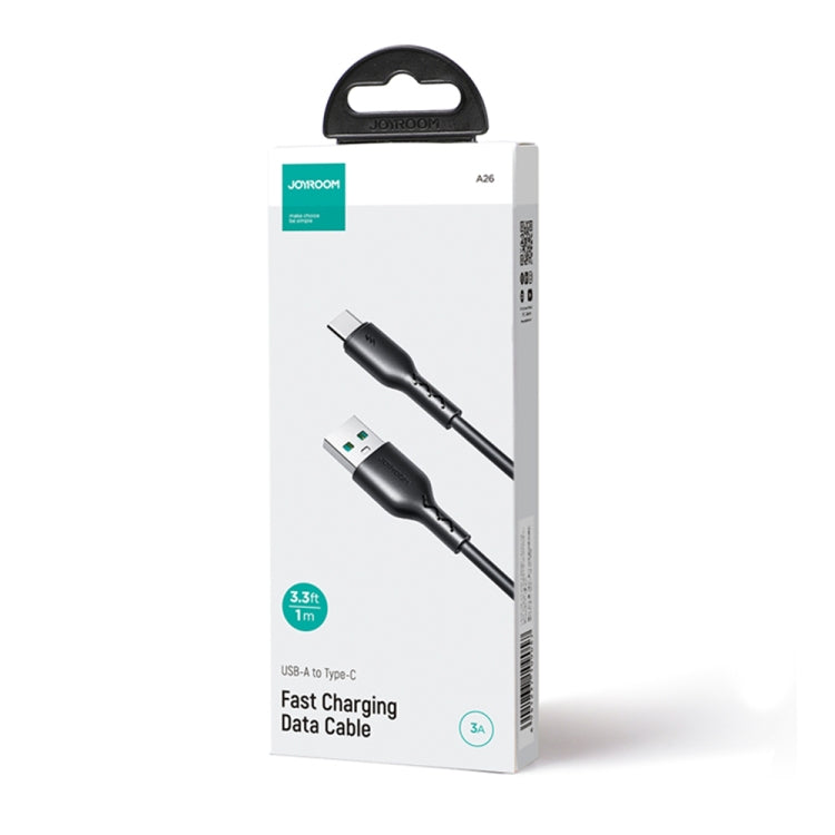 JOYROOM SA26-AC3 Flash Charge Series 3A USB to USB-C / Type-C Fast Charging Data Cable, Cable Length:1m(Black)