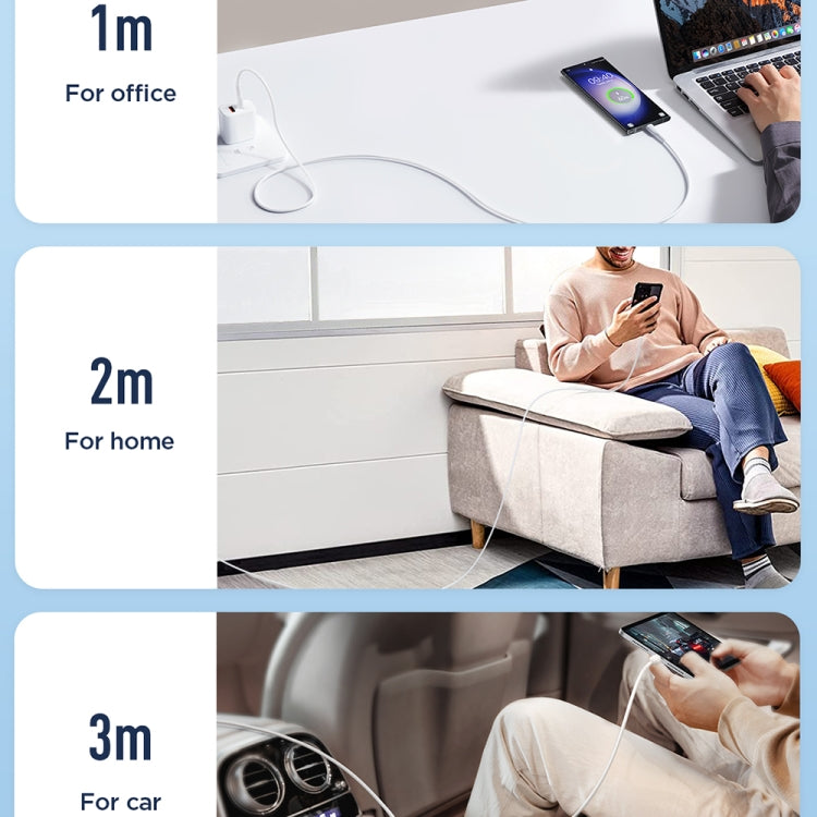 JOYROOM SA26-AC3 Flash Charge Series 3A USB to USB-C / Type-C Fast Charging Data Cable, Cable Length:1m(Black)