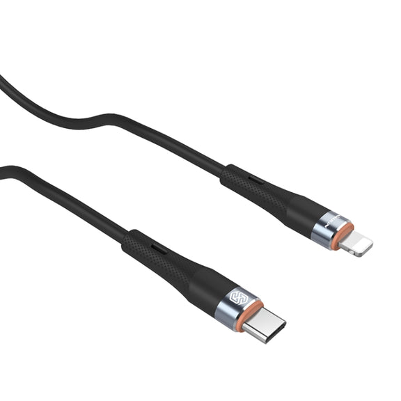 Nillkin 2.4A USB-C/Type-C to 8 Pin Silicone Data Cable, Length: 1.2m(Black)